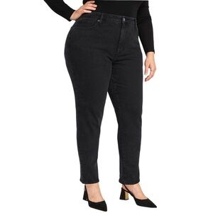 Old Navy Women’s High-Waisted OG Straight Black Jeans Plus Size 28 Mom Denim